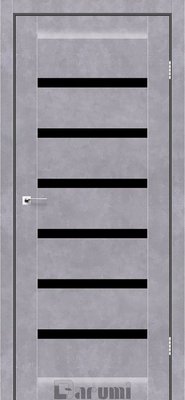 Дверне полотно VELA 800 х 2000, Сірий бетон, Чорне скло 2800000009595 фото