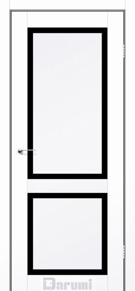 Дверне полотно RAMONA 800 х 2000, Білий матовий, Чорне скло 2800000057459 фото