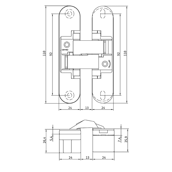 Anselmi AN 140 3D завеса скрытая 24х110 мм (20 кг), матовый никель - 44