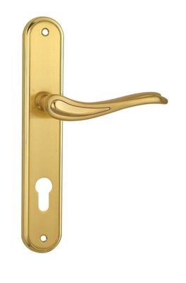 SIBA Ручка дверная MODENA на планке PZ - 85 мм мат.золото - полиров.золото (29 09)