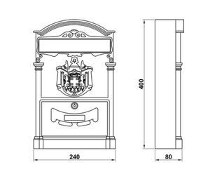 Amig Поштова скринька мод.4 - 405x255x85 mm "ГЕРБ" чорна