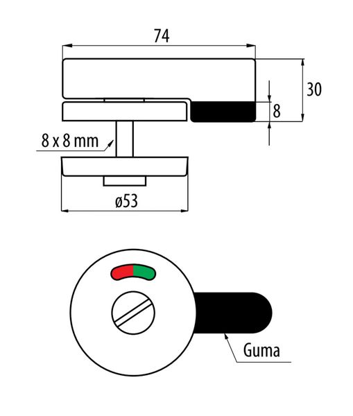 GRYC Задвижка WC 10-25 мм, с фиксированной основой, нержавеющая сталь SS304