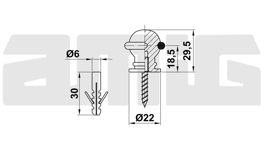 Amig Упор дверний мод.203 - Ø22x30 mm золото