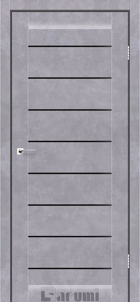 Дверне полотно LEONA 800 х 2000, Сірий бетон, Чорне скло 2800000014551 фото