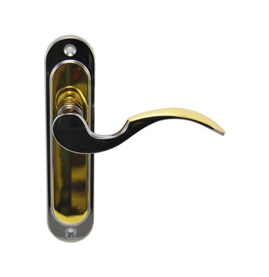 SIBA Ручка дверная OSIMO на планке 0K темный никель - полиров.золото (06 09)