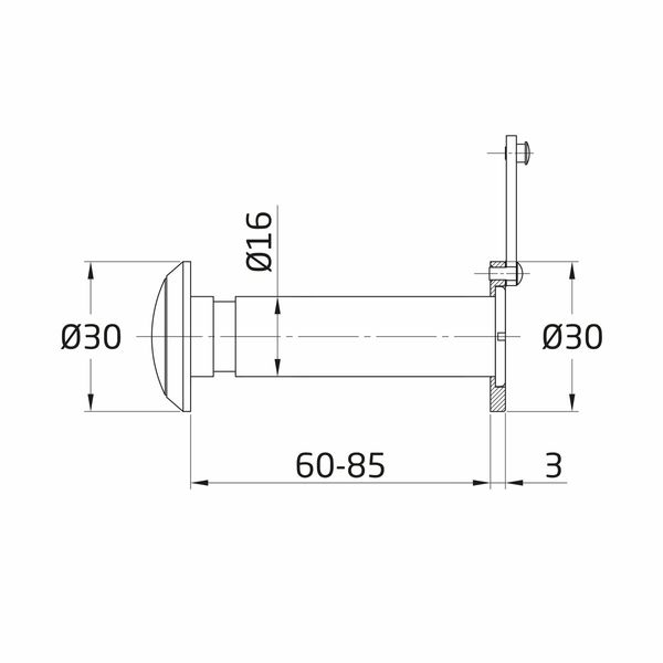 Amig Вічко дверне мод.5 Ø16 60-85 mm сатен