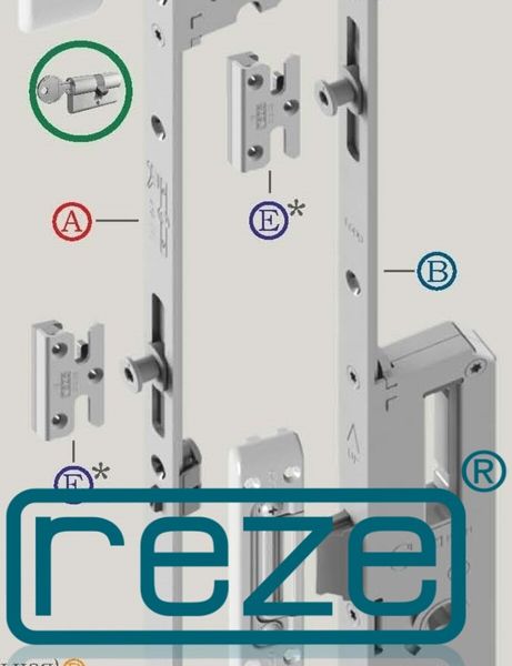 Reze 92/35 SR Замок - рейка 1800 мм (защ&ригель)