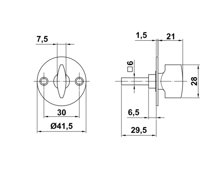 Amig Ручка до ригеля мод.1 - Ø42x40 mm латунь