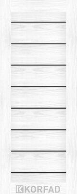 NOVARA-MDF накладки на входную дверь NO-03, 800 х 2000, Белая лиственница, стекло черное