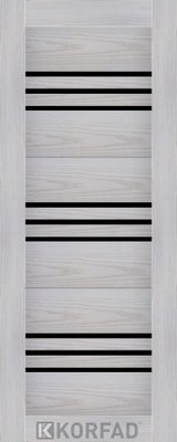 NOVARA-MDF накладки на входную дверь NO-06, 800 х 2000, Серая лиственница, стекло черное