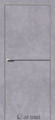 Дверное полотно PLATO LINE PTL-03, 800 х 2000, Серый бетон, Черная+Черная матовая кромка 2800000051396 фото