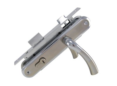 SIBA Комплект замка SAROS 85 мм, мат.никель\хром (замок + цилиндр + ручки)