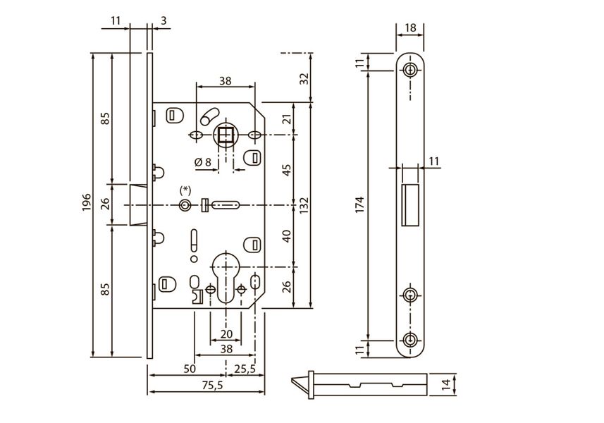 SIBA Механізм безшумний PZ SB8550 (Evolution), бронза антична AB + SP4