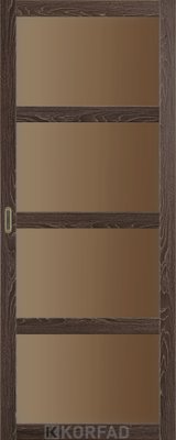 Дверное полотно BELLA BL-01, 800 х 2000, Дуб марсала, сатин бронза 2000000137261 фото